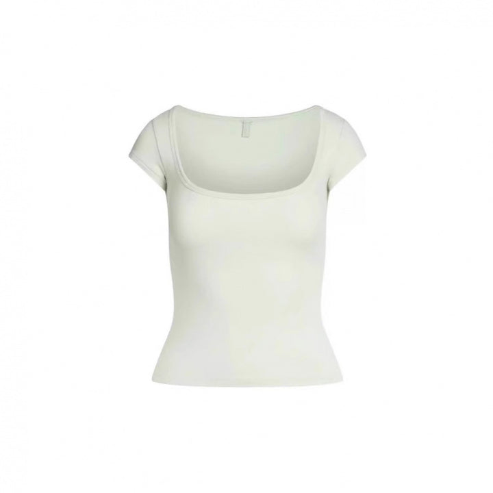 Dame Fitted Kvadrat-Hals T-Shirt Stilla
