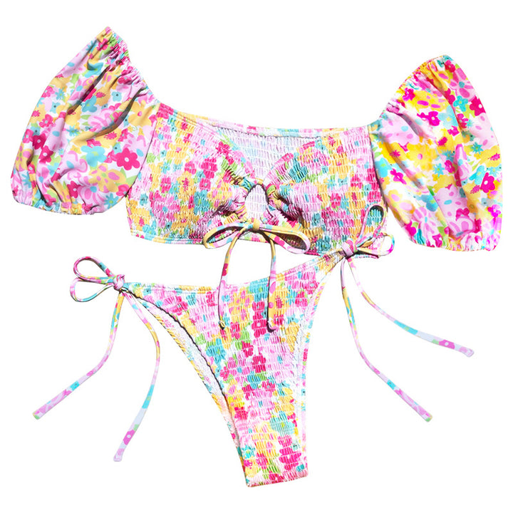 Dame Bikinisæt med flæseærmer og moderne cut-out Skovae