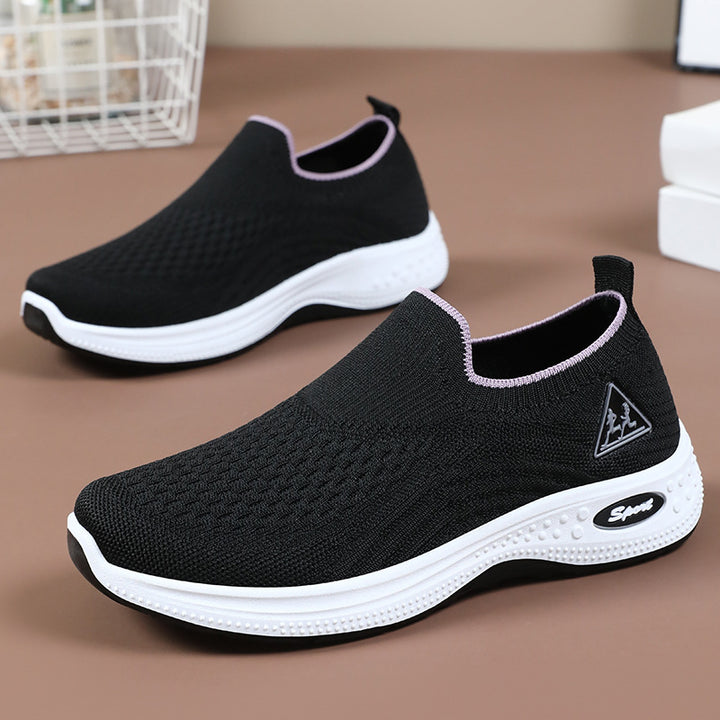 Dame Sporty Sneakers med elastisk strikket overflade Stilla