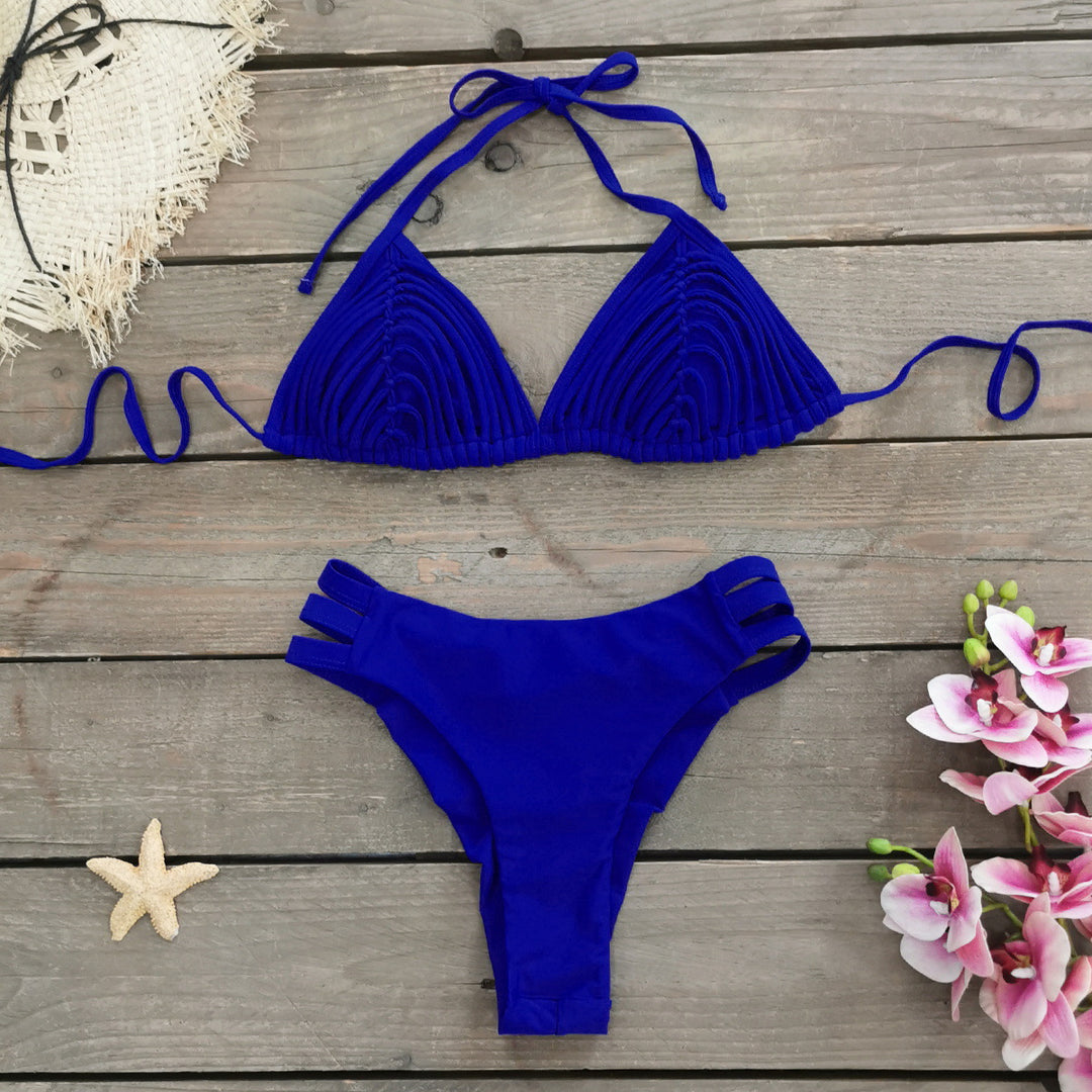 Dame Bikini-sæt med raffineret ribdesign og stilfulde skulderstropper Stilla