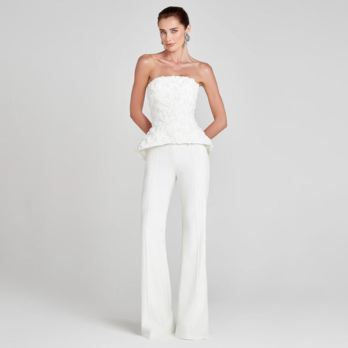 Dame Elegant Peplum-Top med udvidede bukser Skovae