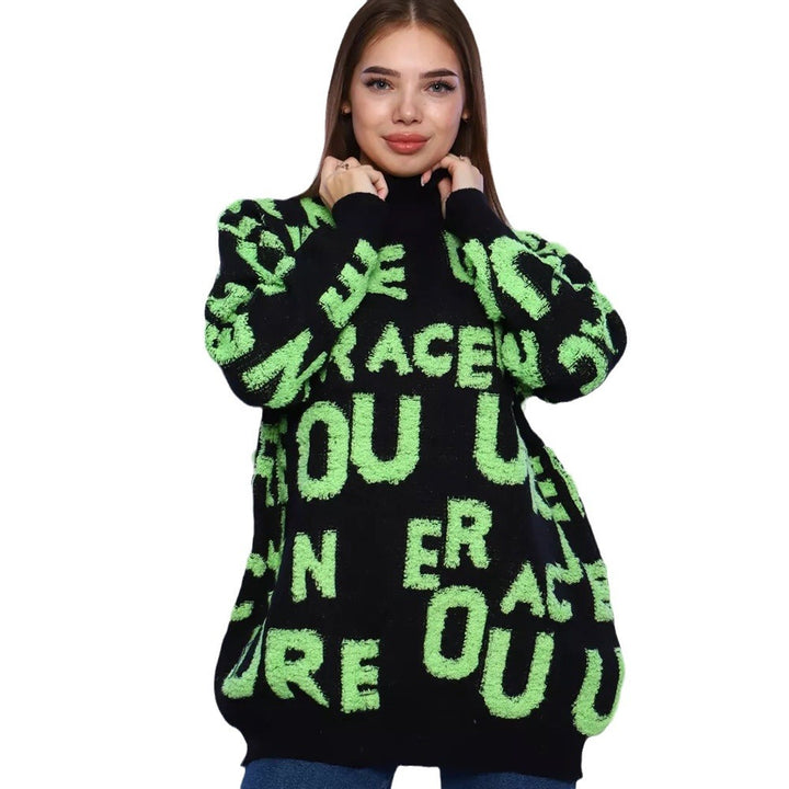 Dames stilfulde statementsweater med høj krave og oversize pasform Stilla