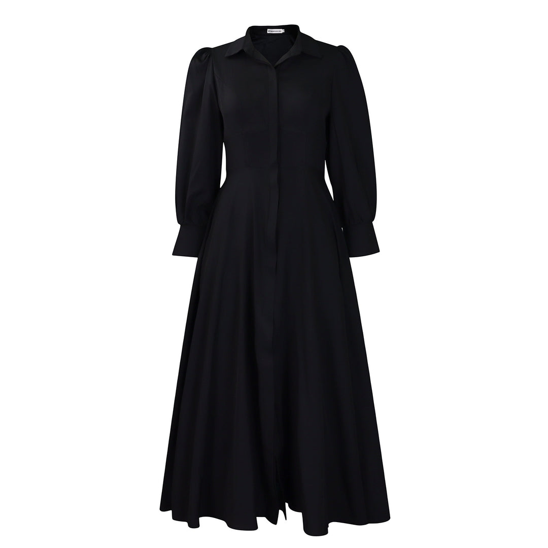 Dame Maxi Kjole med elegante Puffærmer Stilla