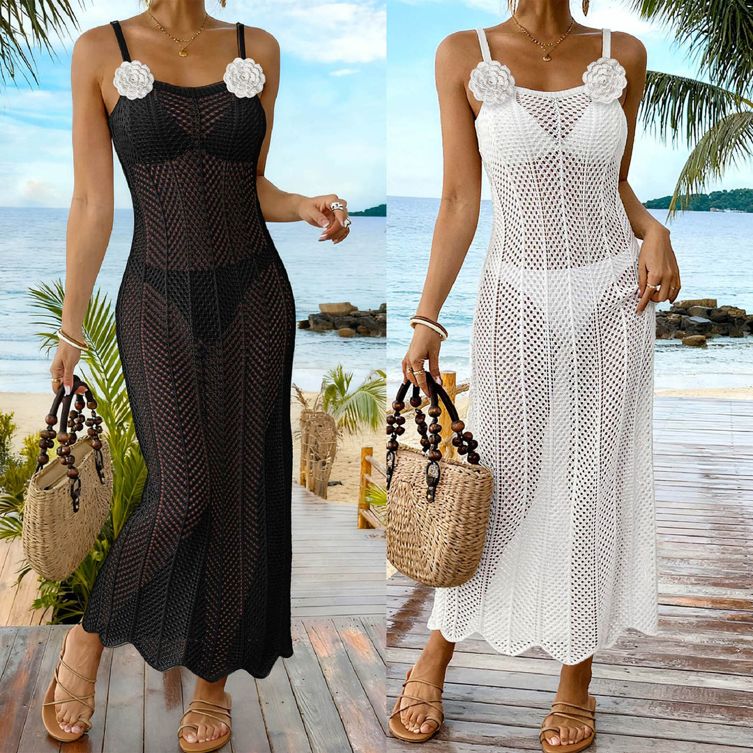 Dame transparent strand sarong med elegant design Skovae