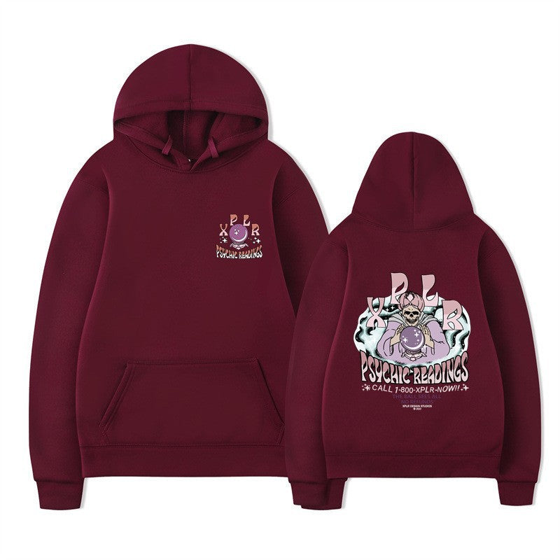 Dame hoodie med kreativ grafisk design Skovae