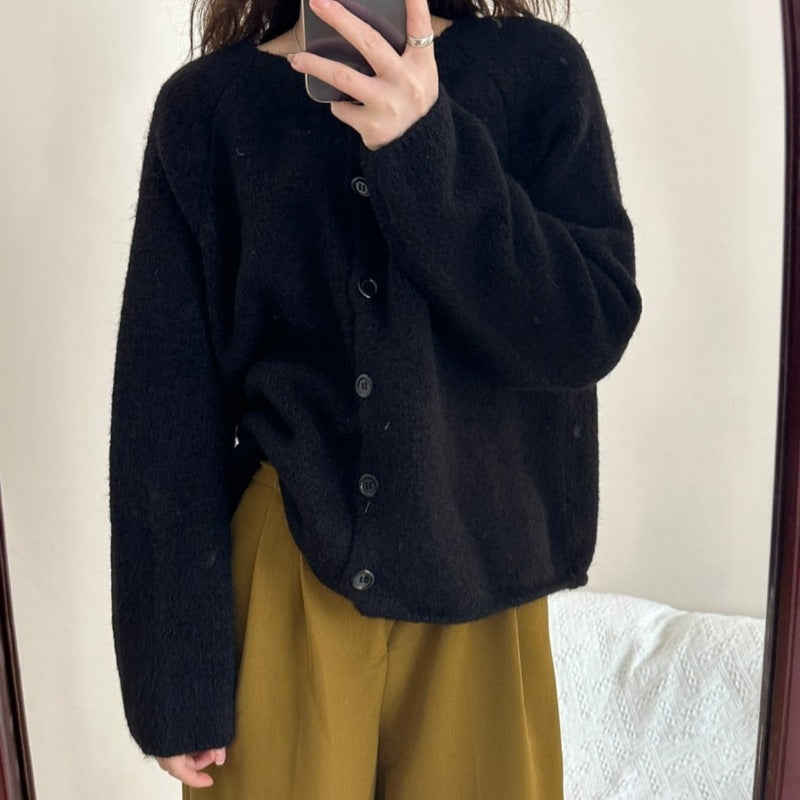 Dame Cozy Cardigan med Knapper og Løs Pasform Stilla