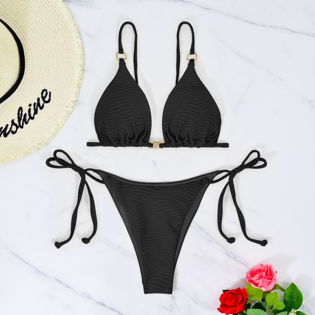 Damer Højkvalitets Triangel-Bikini-Sæt med justerbare stropper Skovae