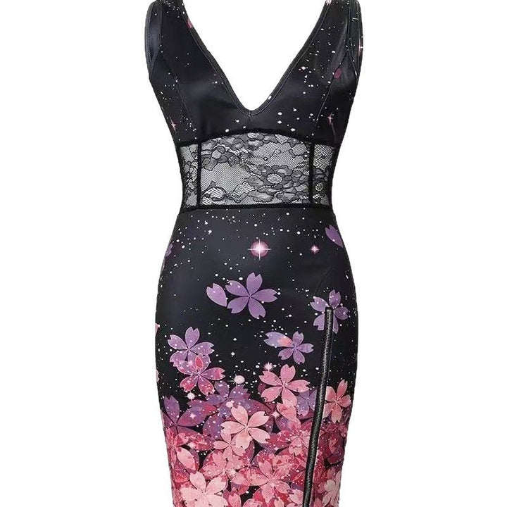 Damekjole med floral design og transparente spidsapplikationer Stilla
