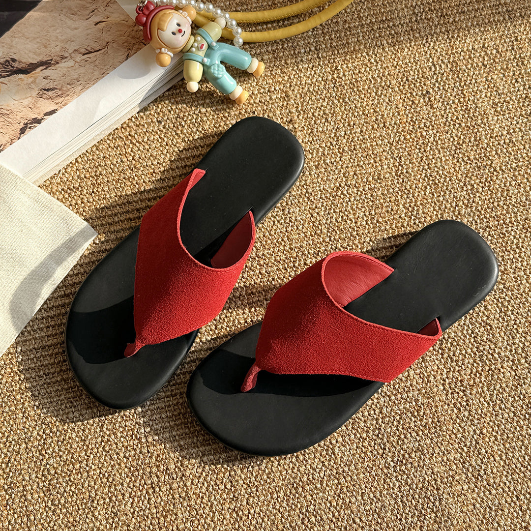 Dame Casual Suede Tåsplit Sandaler Stilla