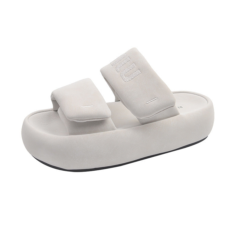 Femme Let Slip-On Slide Sandaler med justerbare Remme Stilla