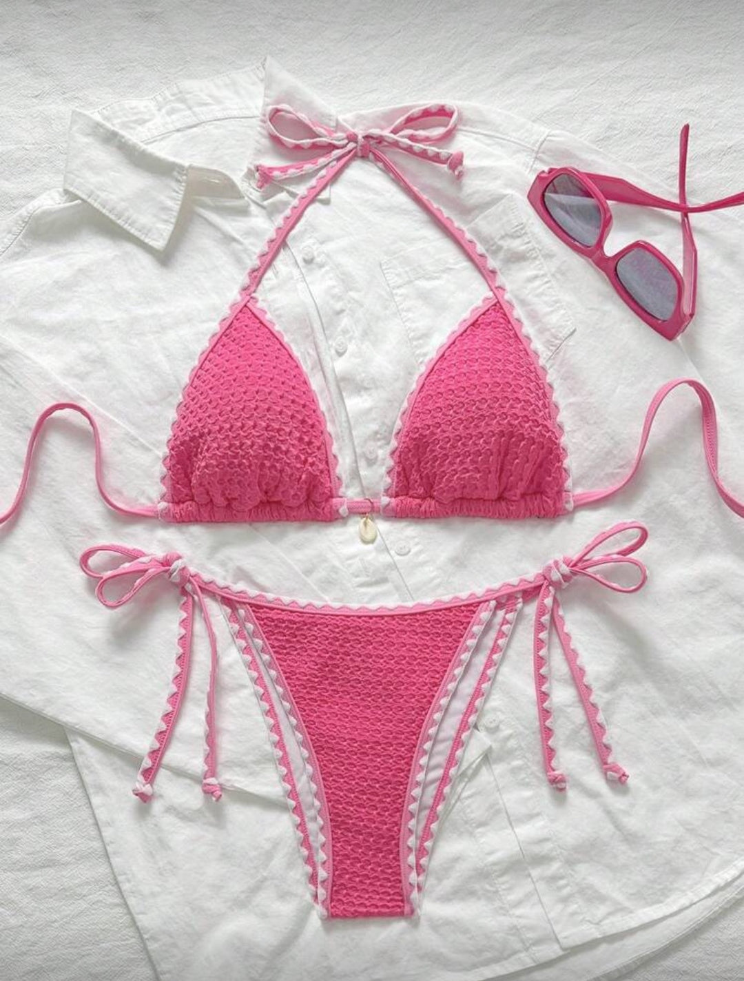 Dame Triangel-Bikini med flæser Skovae
