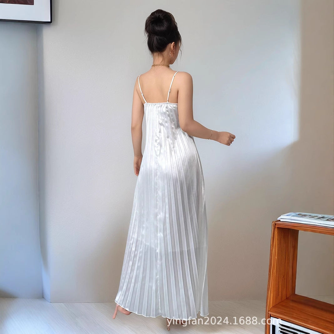 Dame elegant plisseret maxikjole Stilla
