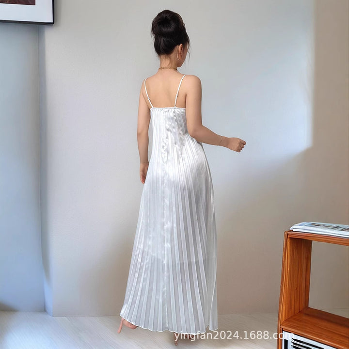Dame elegant plisseret maxikjole Stilla
