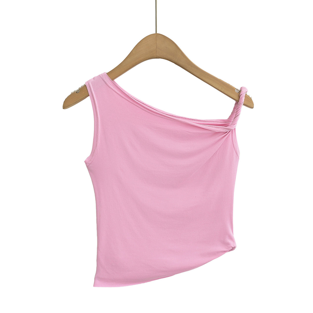 Dame asymmetrisk top med én skulderdesign og moderne draperingsdetaljer Stilla