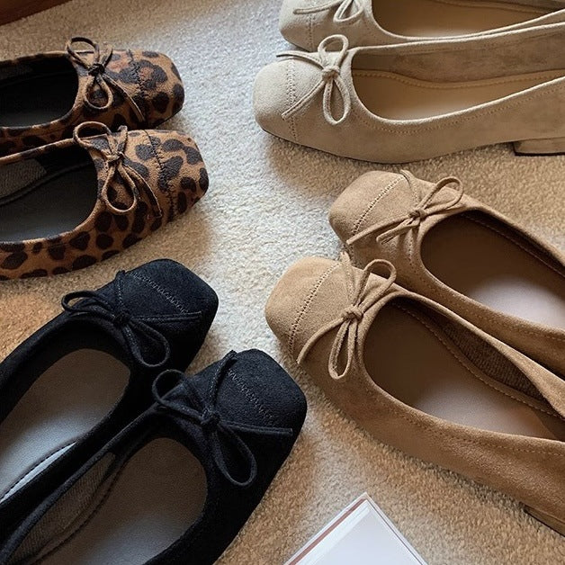 Femme Bue Detalje Slip-On Ballet Flats Stilla