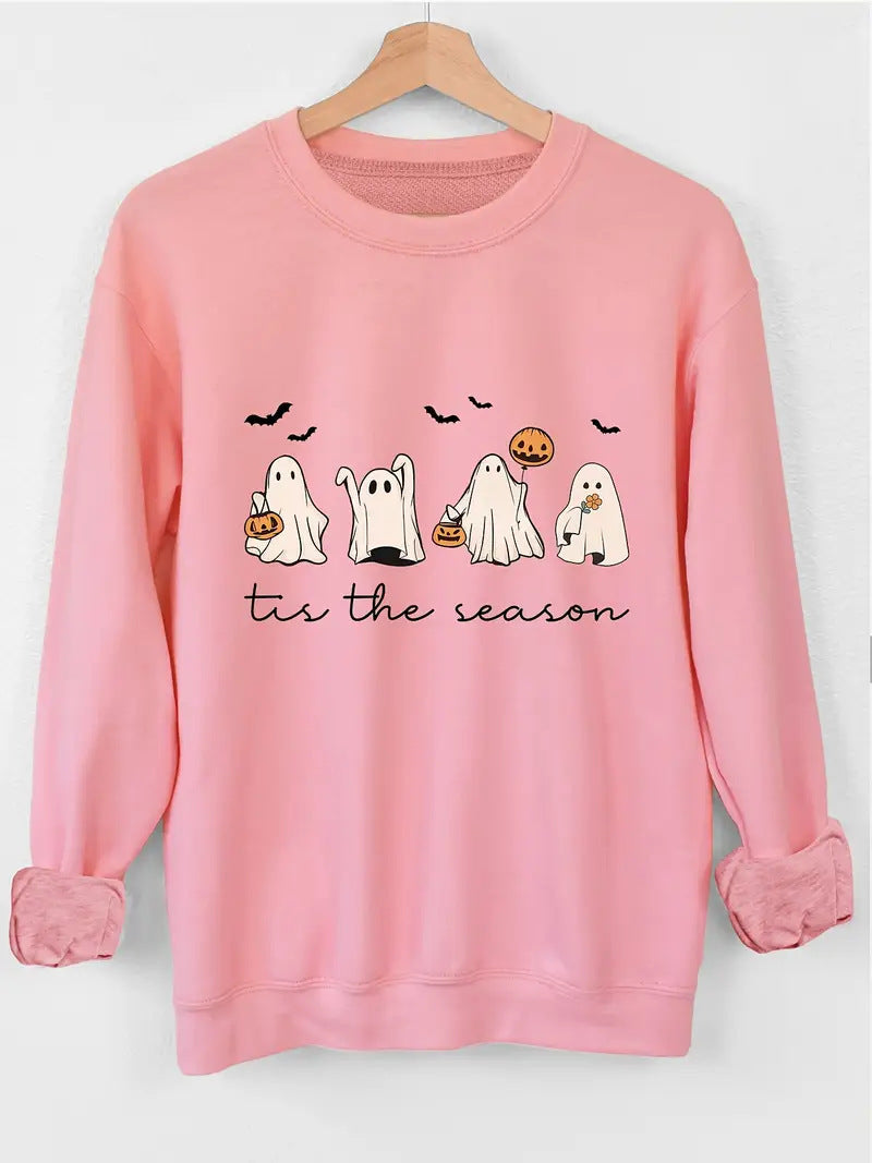 Kvinders sweatshirt med muntert Halloween-motiv og afslappet snit Stilla