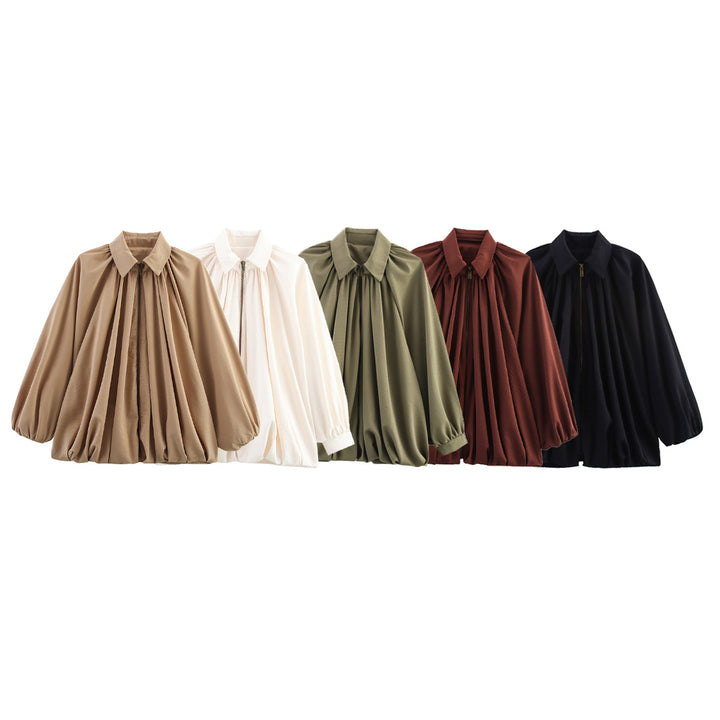 Dame elegant bluse med plisserede detaljer Stilla