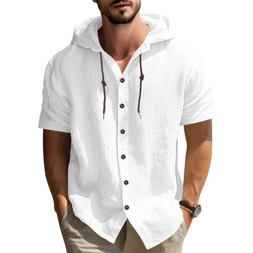 Herrer afslappet hættetrøje med elegant button-down design Stilla