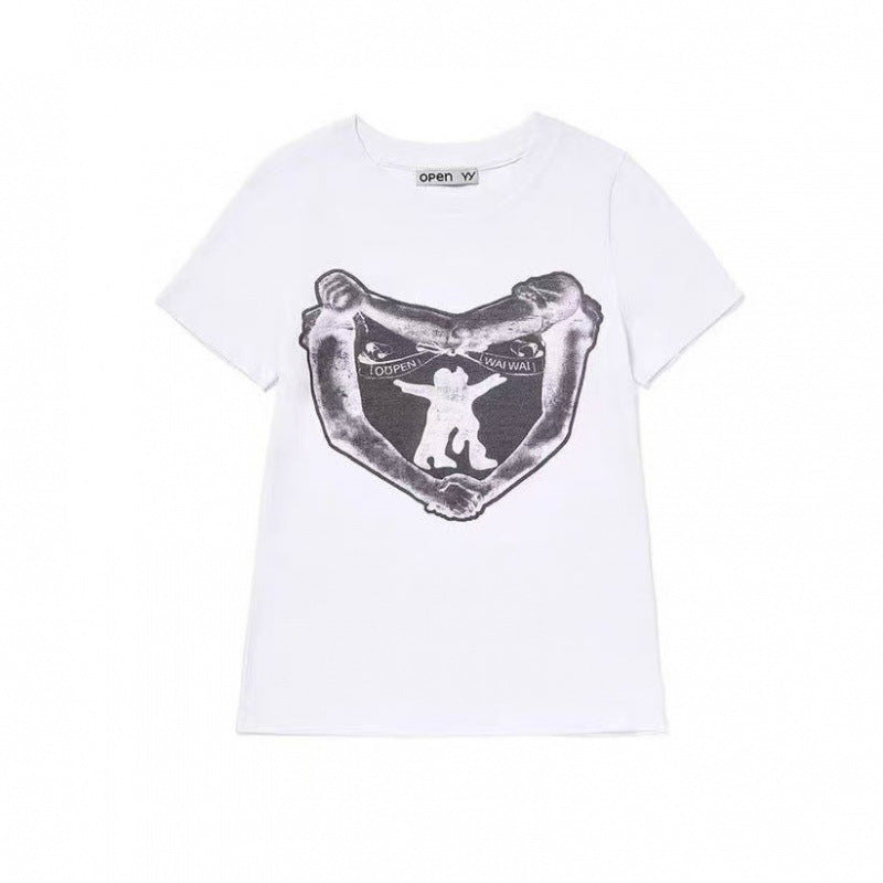 Dame Grafisktryk Kortærmet T-shirt Stilla