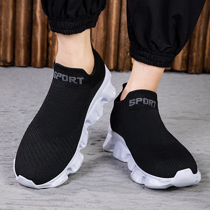Unisex nan nahtløs strik-slip-on med soklignende skaft og skulptureret dæmpningssål Skovae