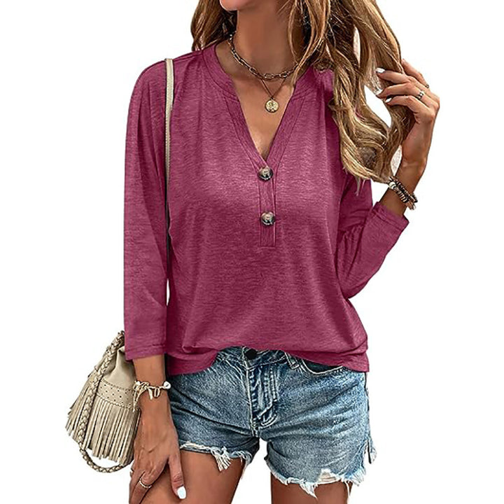 Dame Casual Longsleeve med knapdetaljer Stilla