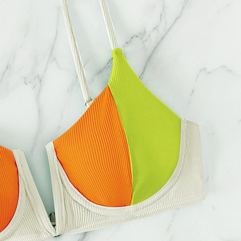Damer Sporty Bikini med moderne farveblock-design Skovae