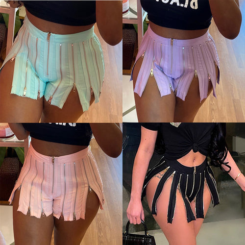 Dame Stilfulde Hotpants med innovativ lynlås-design Stilla