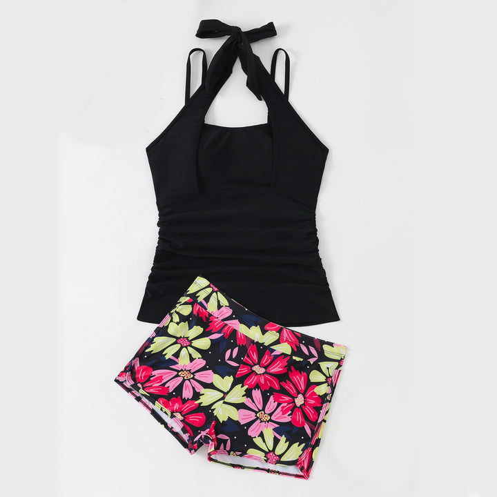 Damer Tankini med blomstrede shorts Skovae