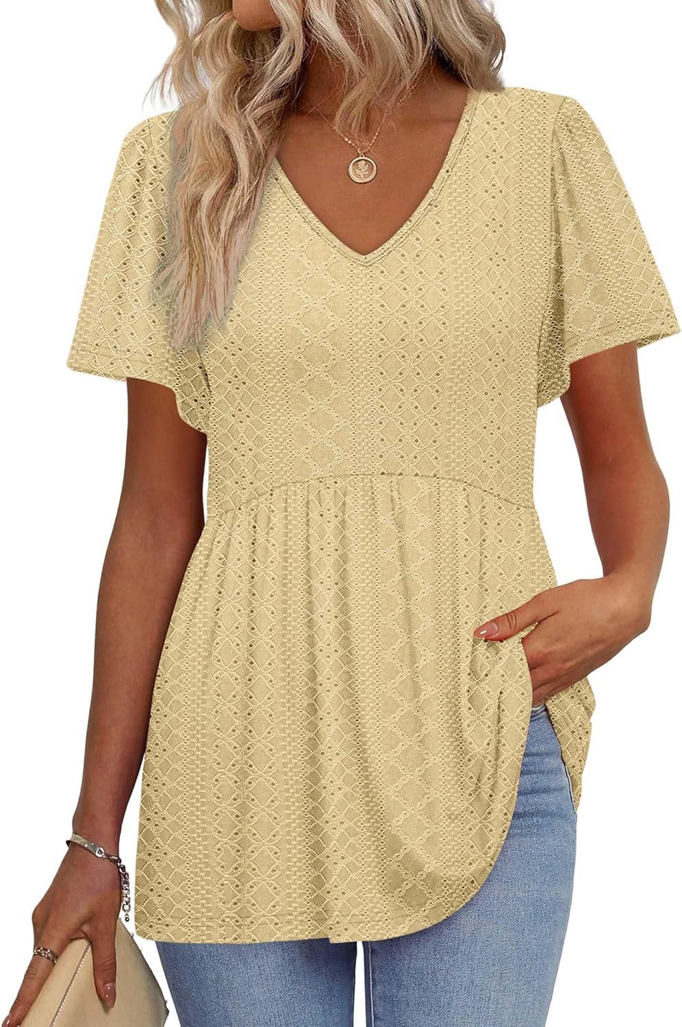 Dame struktureret Peplum Top Stilla