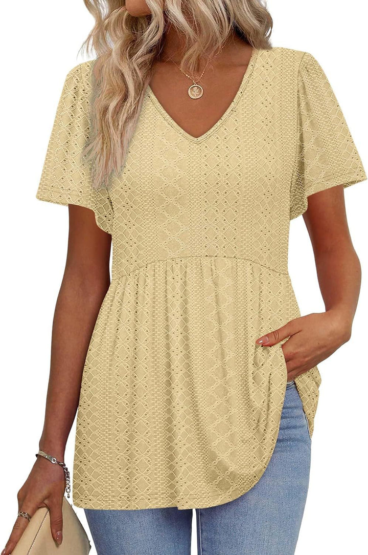 Dame struktureret Peplum Top Stilla