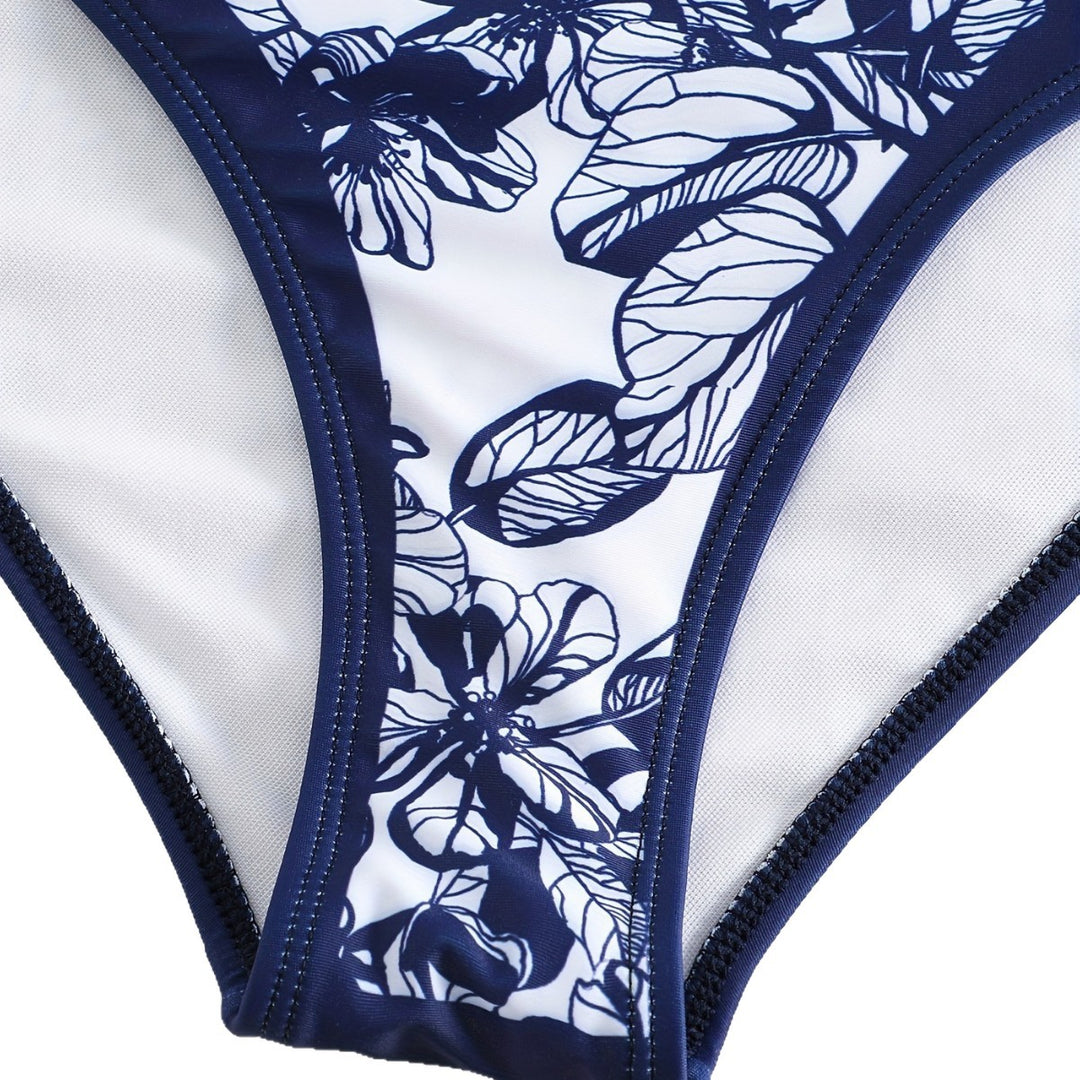 Dame one-piece badeshorts med blomster overtræk Skovae