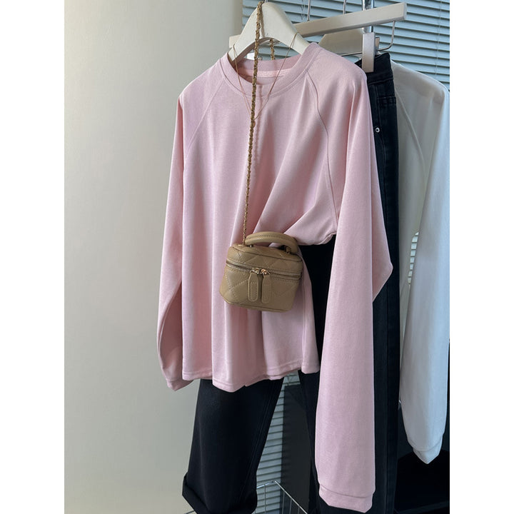 Dame Relaxed Fit Langærmet T-Shirt med stilfulde sideslidser Stilla