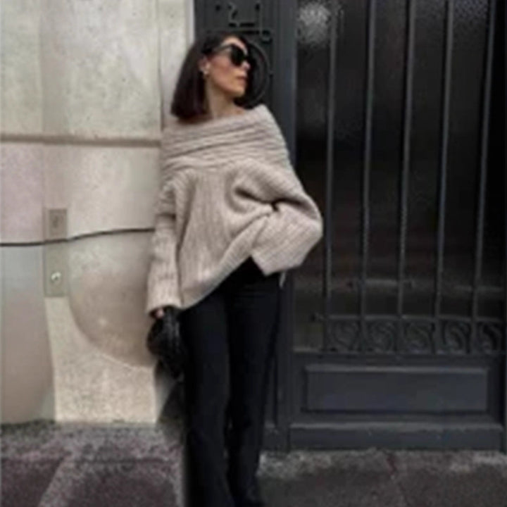 Damer Oversized Strikpullover med casual snit og voluminøse ærmer Stilla