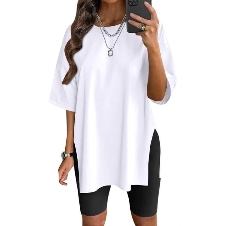 Dame Oversized T-shirt med sideslids Stilla