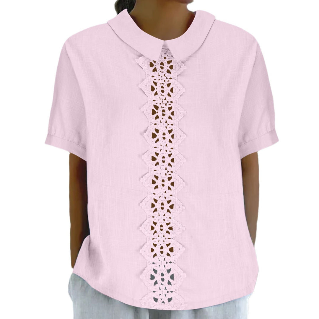Dame Spids-Detail Kortærmet Bluse Stilla