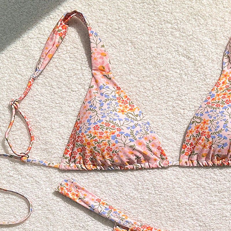 Dame Triangel-Bikini med legende blomsterdesign Skovae