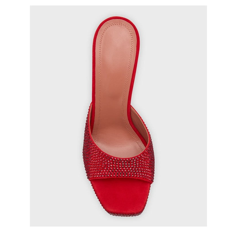 Femme krystal-besatte platform-sandaler- høje hæle Stilla
