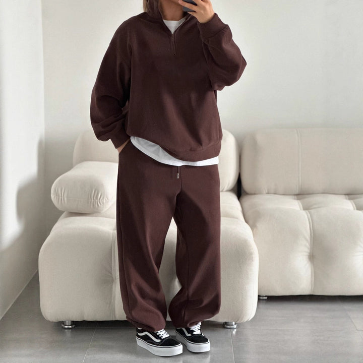 Kvinder casual fleece top og komfortable joggingbukser sæt Skovae