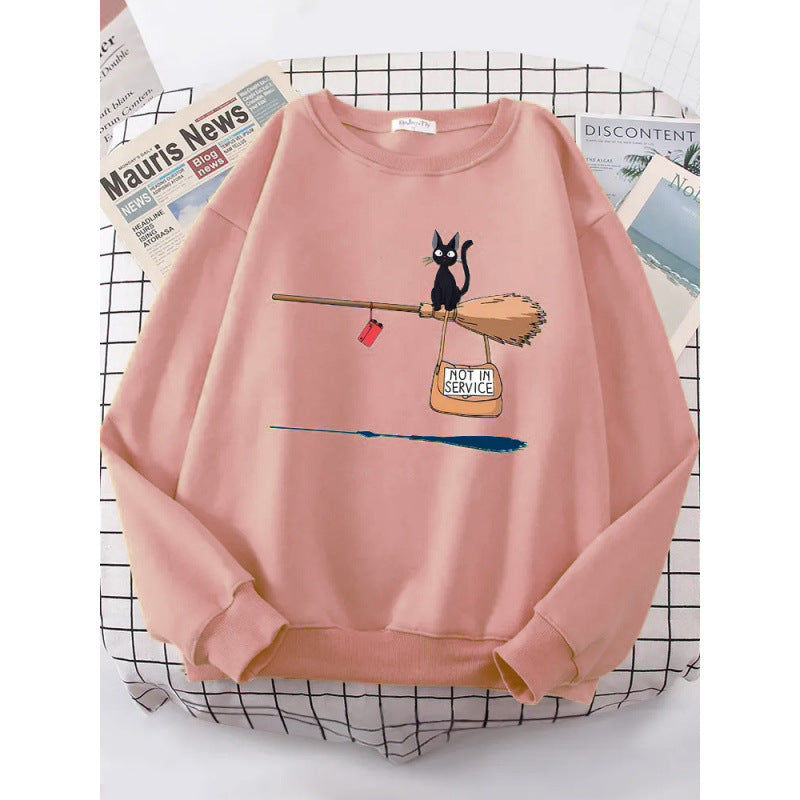 Kvinders sweatshirt med kreativ kat design Skovae