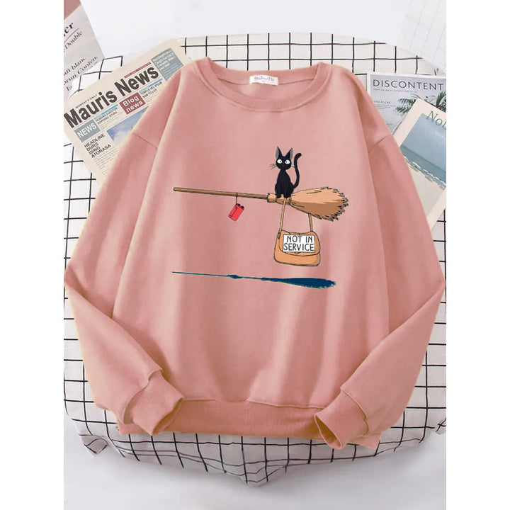 Kvinders sweatshirt med kreativ kat design Skovae