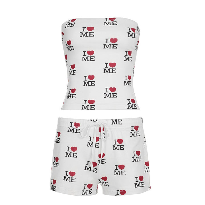 Dame Bandeau-Shirt med kreativ tekst Stilla