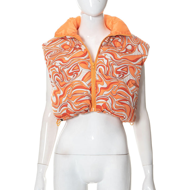 Femme Stilfuld Polstret Zip-Up Vest Stilla