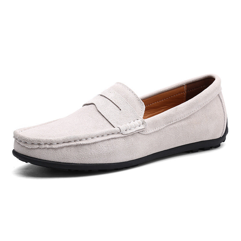 Herrer nan elegant wildlæder loafers med håndsyet moresyning og skridsikker gummiprofil sål Skovae
