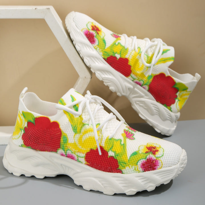 Dame Åndbar Sneakers med blomsterdesign og skridsikker sål Stilla