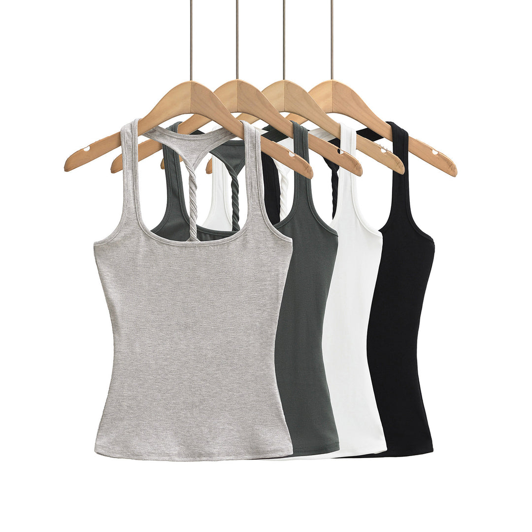 Dame Sporty Tanktop med Racerback og blødt bomuldsstof Stilla