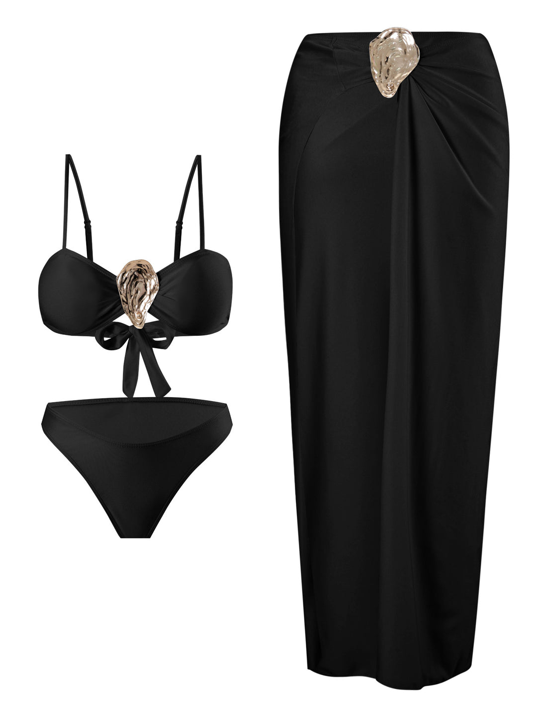 Dame bikini sæt med elegant omslagsskjørt Skovae
