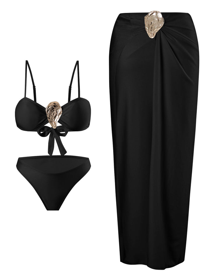 Dame bikini sæt med elegant omslagsskjørt Skovae