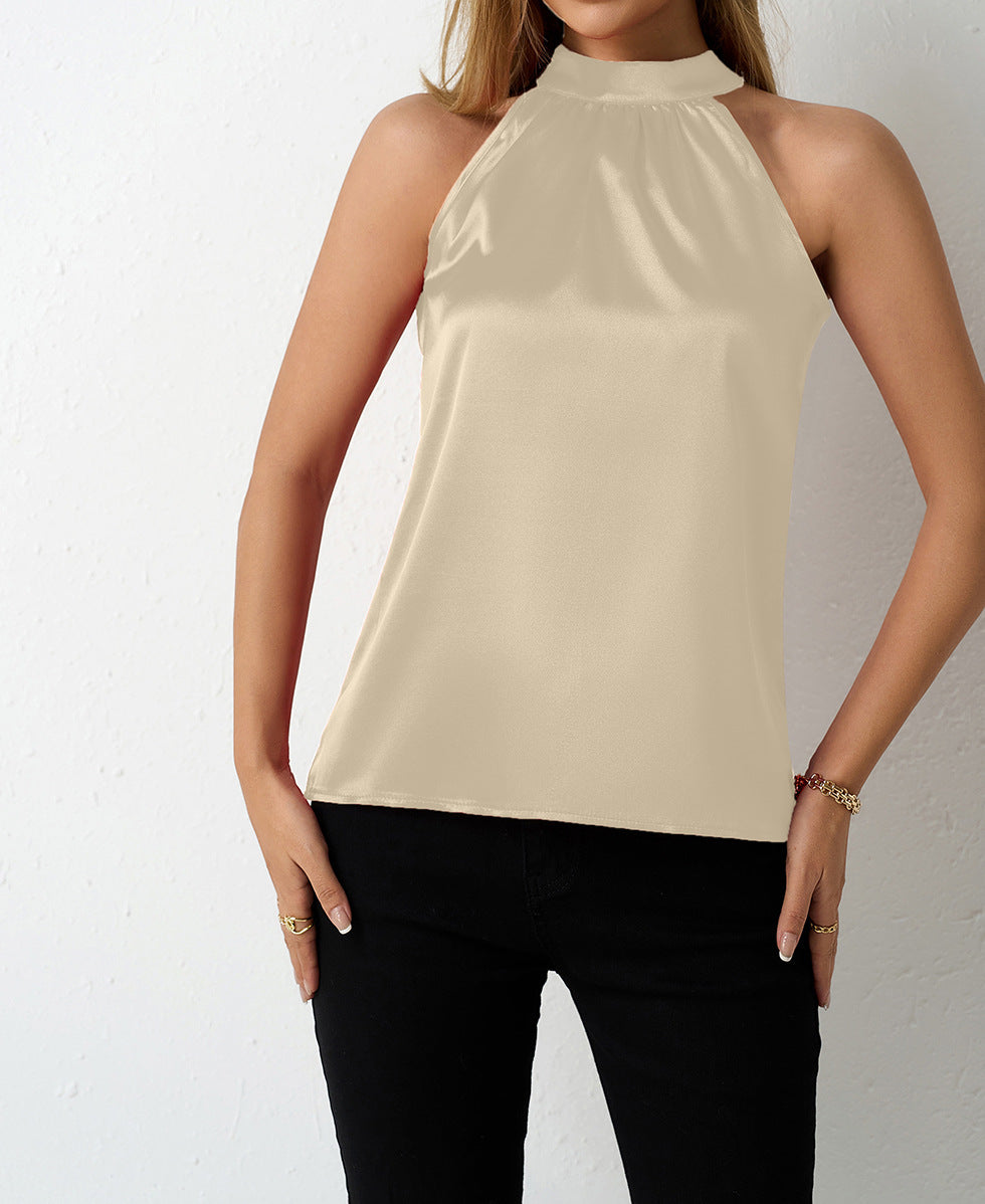 Dame Elegant strapless bluse med satin-finish Skovae
