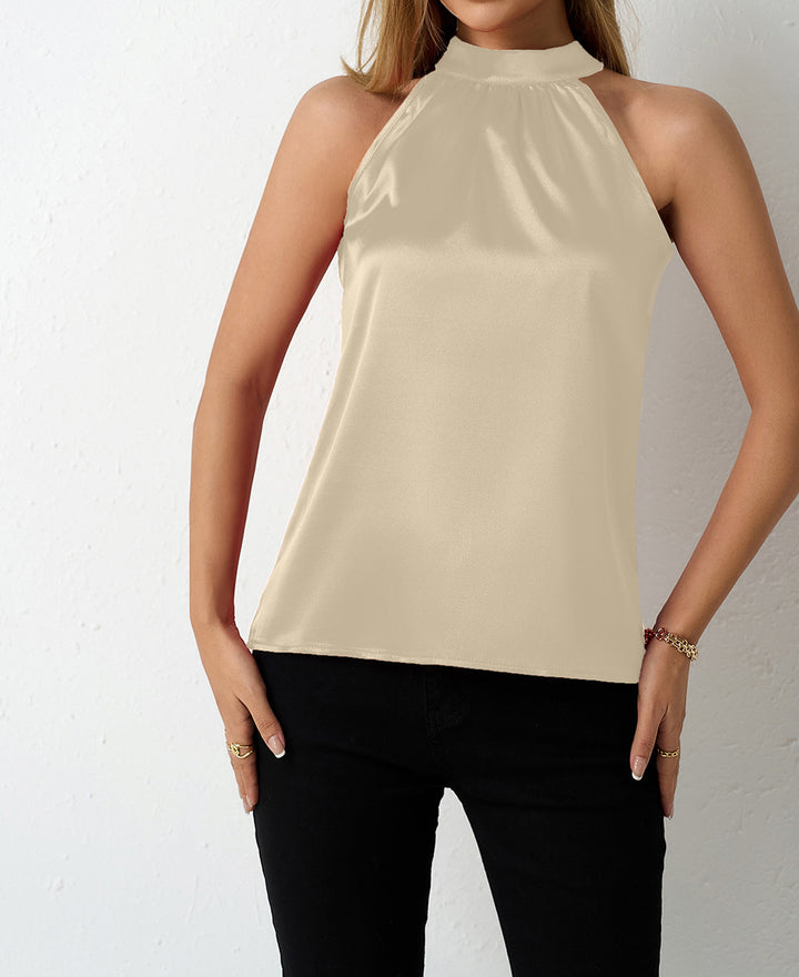Dame Elegant strapless bluse med satin-finish Skovae