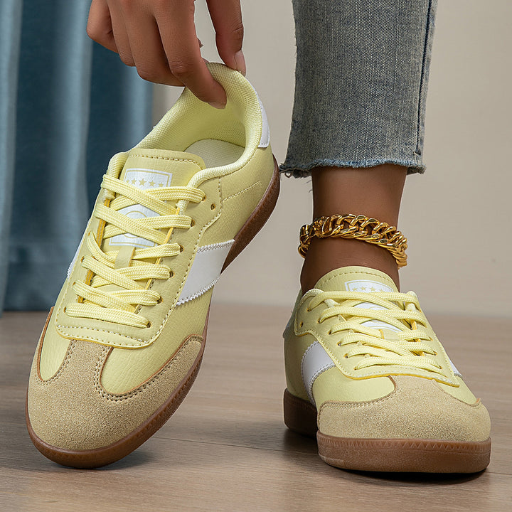 Dame nan retro-inspirerede sneakers med lav skæring, gummisål og velour tåhætte Skovae